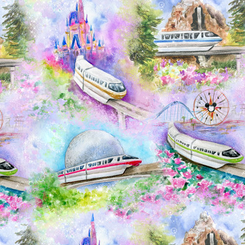 Watercolor Disney Monorail