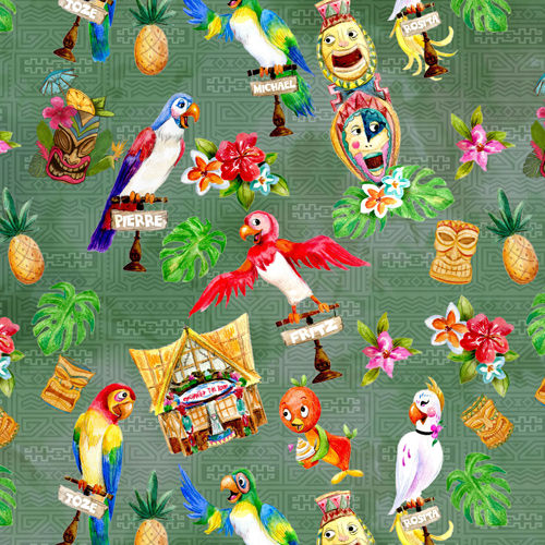 Orange Bird & Tiki Friends