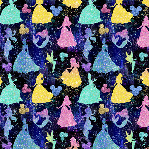 Design thumbnail for Princess Glitter Silhouettes - Kid's Sleeveless Skater Dress