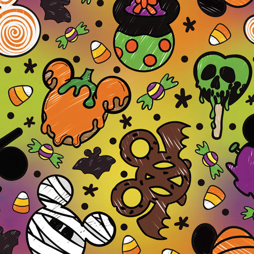 Design thumbnail for Monster Snacks Treats - Women's V-Neck Ruched Midi Dress