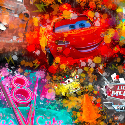 Design thumbnail for Watercolor Racing Adventure - Kid's Sleeveless Skater Dress