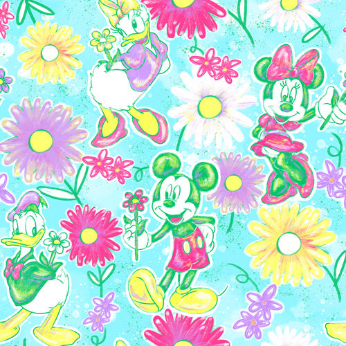 Design thumbnail for Neon Spring Floral Friendsends - Women’s Relaxed Fit Scoop Tee
