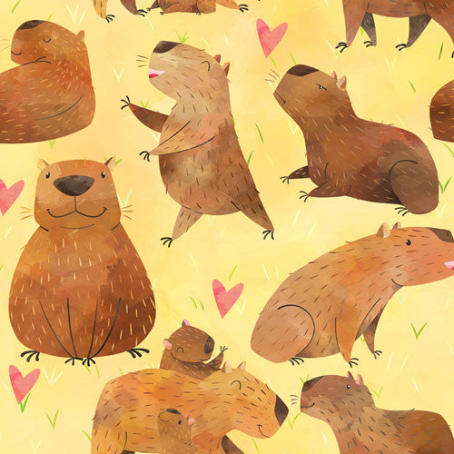 Design thumbnail for Capybara Love - Women's Yoga Leggings