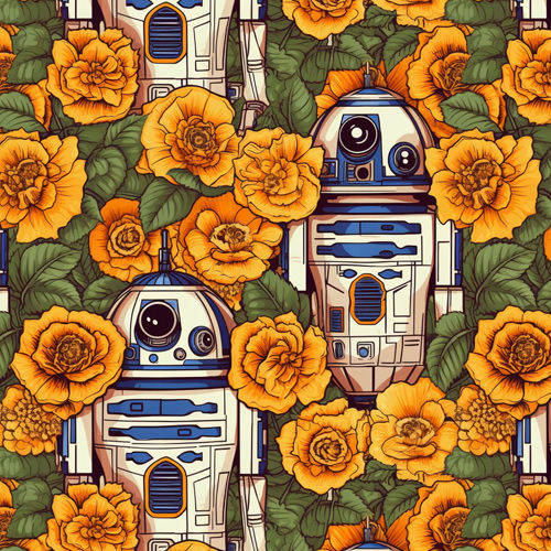 Retro Floral R2D2 Droid