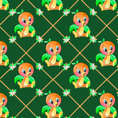 Design thumbnail for Geometric Citrus Delight - Men’s Pocket Beach Shorts