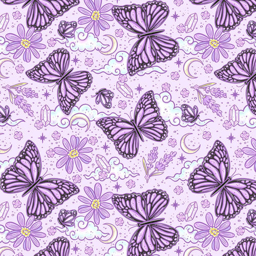 Design thumbnail for Lavender Butterflies - Girls’ Flowy Pocket Shorts