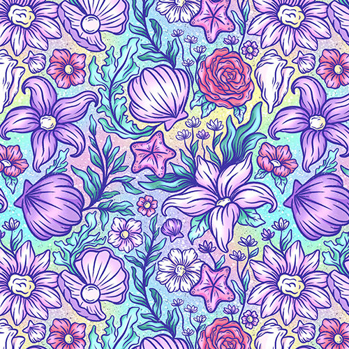 Design thumbnail for Fairytale Florals – Mermaid Princess - Men’s Pocket Beach Shorts