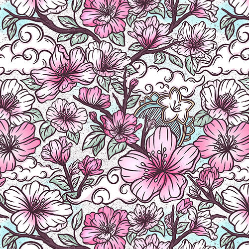 Design thumbnail for Fairytale Florals – Blossoms of Honor - Men’s Pocket Beach Shorts