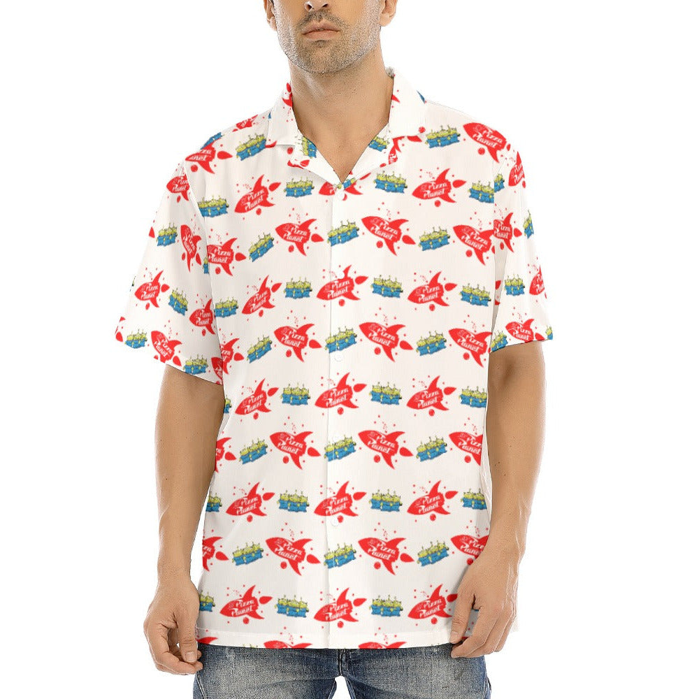 Galactic Rocket Party - Men's Hawaiian Button Up Shirt