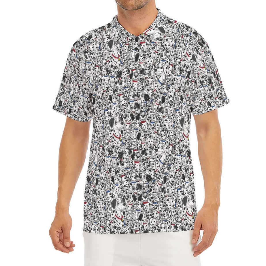 Sketchy Spotted Puppies - Men's Polo Shirt