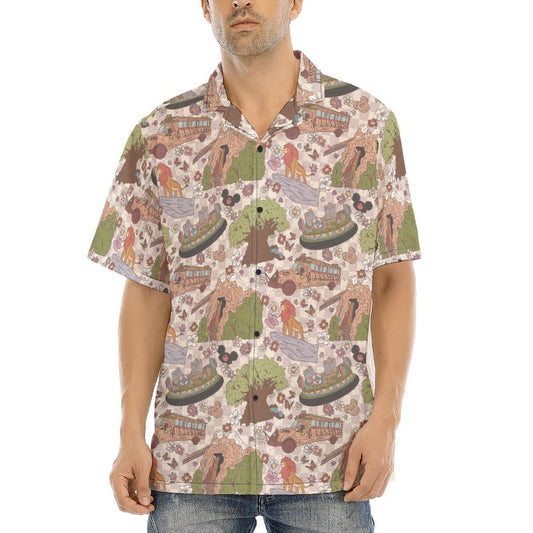 Hand Drawn AK - Men's Hawaiian Button Up Shirt
