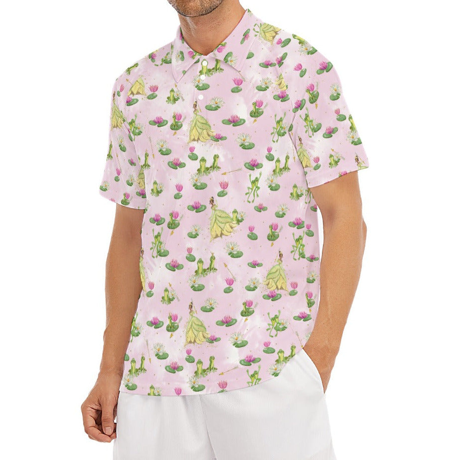 Watercolor Bayou Princess & Frog - Men's Polo Shirt
