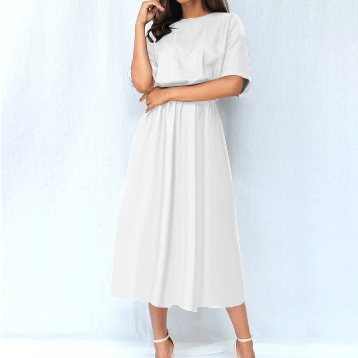 Pick Any Print from our Shop - Women’s Elastic Waist Pocket Midi Dress