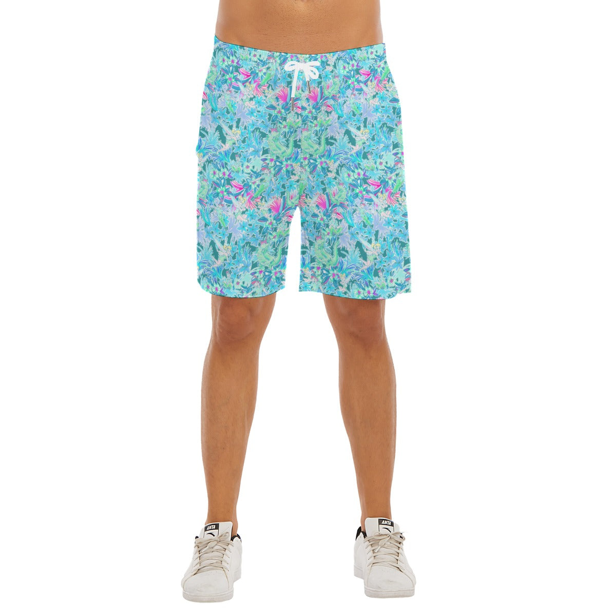 Bright Floral Flight - Neverland Adventure - Men’s Pocket Beach Shorts