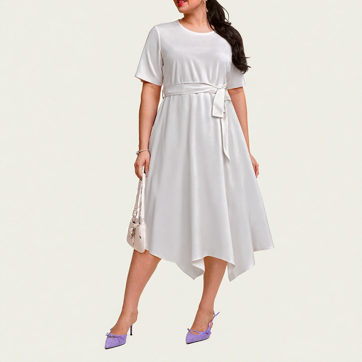 Pick Any Print from our Shop - Women's Short Sleeve Belted Midi Dress