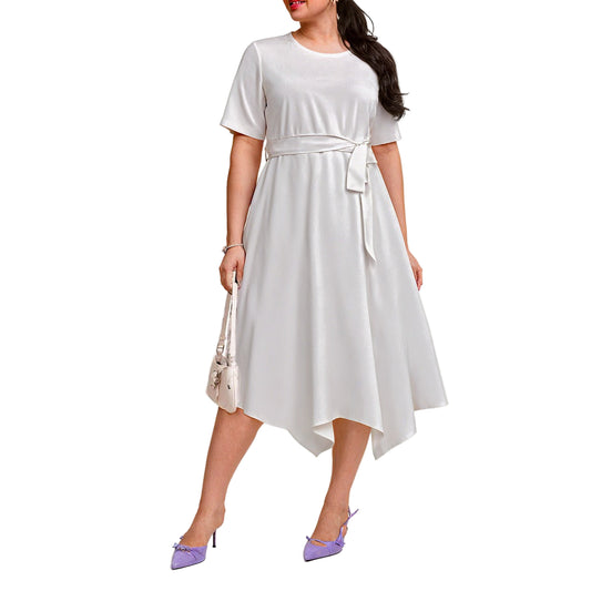 Pick Any Print from our Shop - Women's Short Sleeve Belted Midi Dress