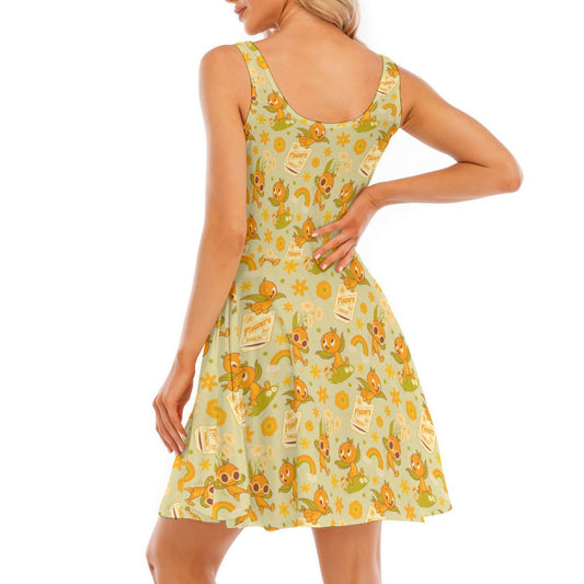 Vintage Citrus Garden - Women's Sleeveless Pocket Skater Dress