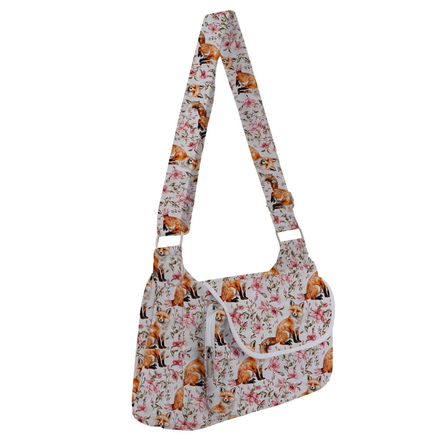 Vintage Foxes and Pink Florals - Digital Seamless Pattern
