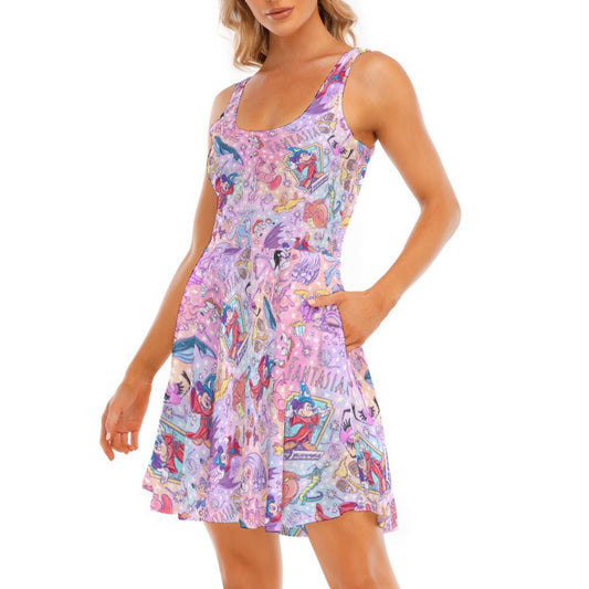 Magical Fantasia Symphony - Women's Sleeveless Pocket Skater Dress