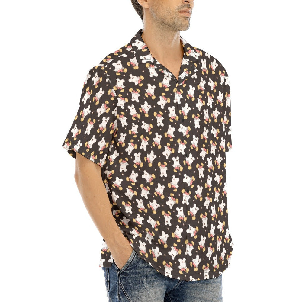 Ghostly Mouse - Men's Hawaiian Button Up Shirt