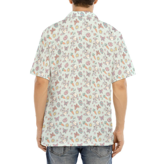 Springtime Bunny Cheer - Men's Hawaiian Button Up Shirt