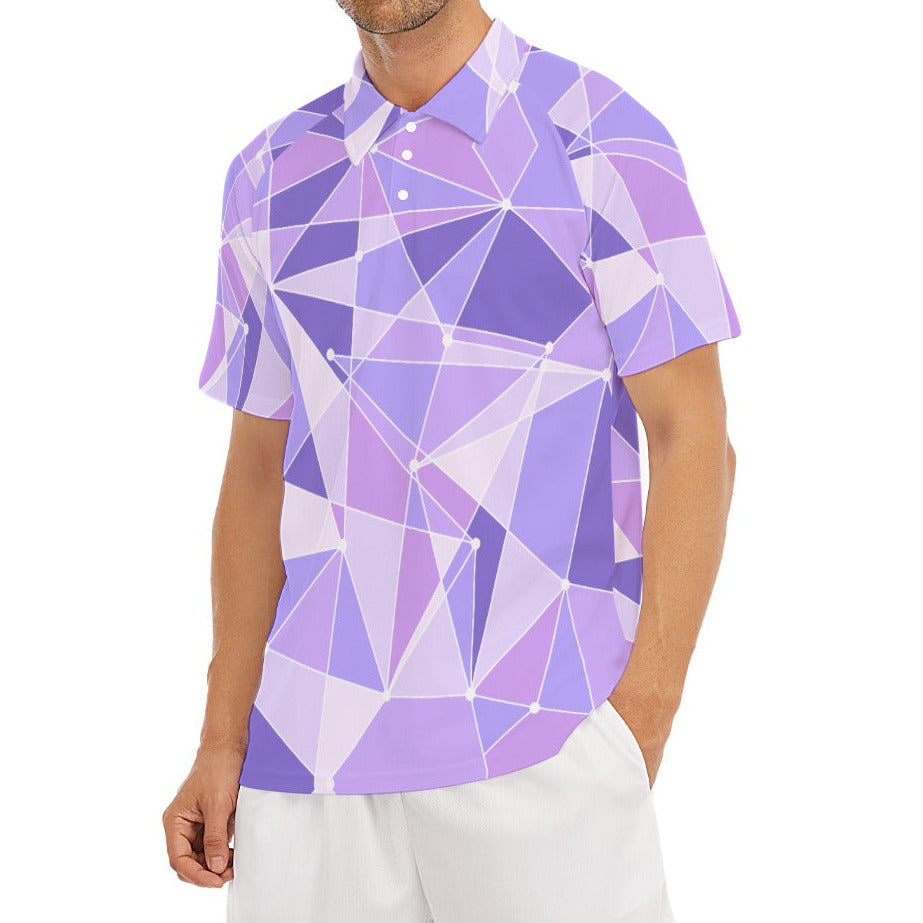 Geometric Purple Wall - Men's Polo Shirt
