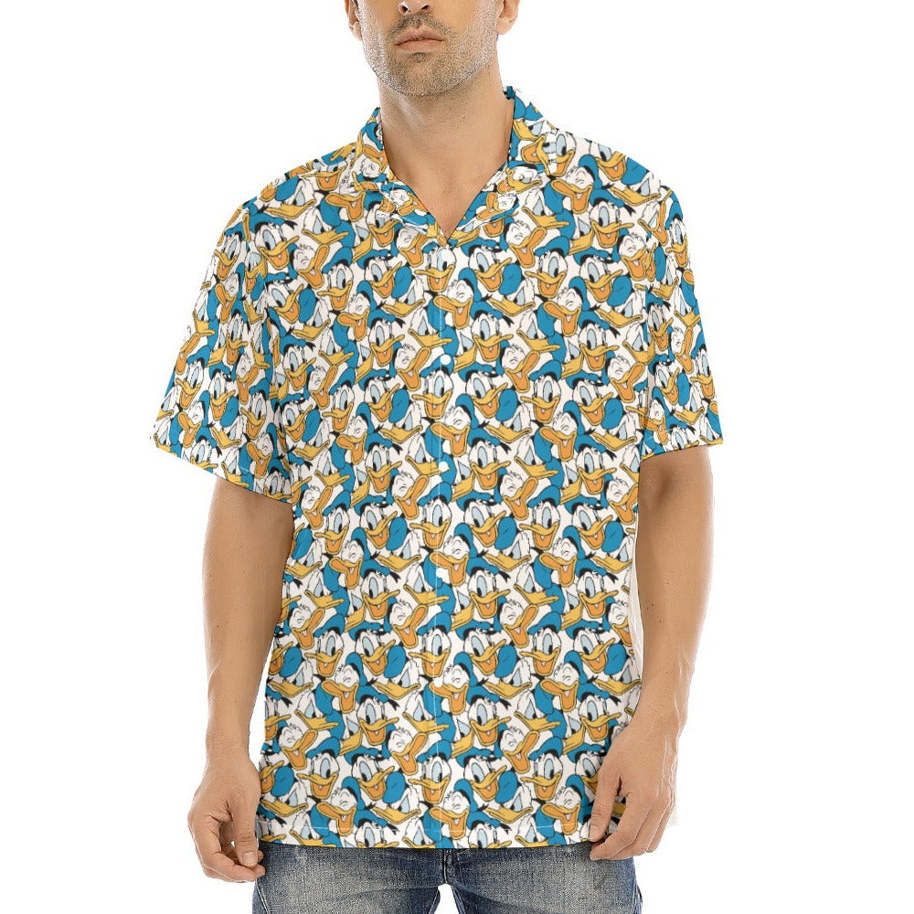 Many Faces of Feisty Duck - Men's Hawaiian Button Up Shirt