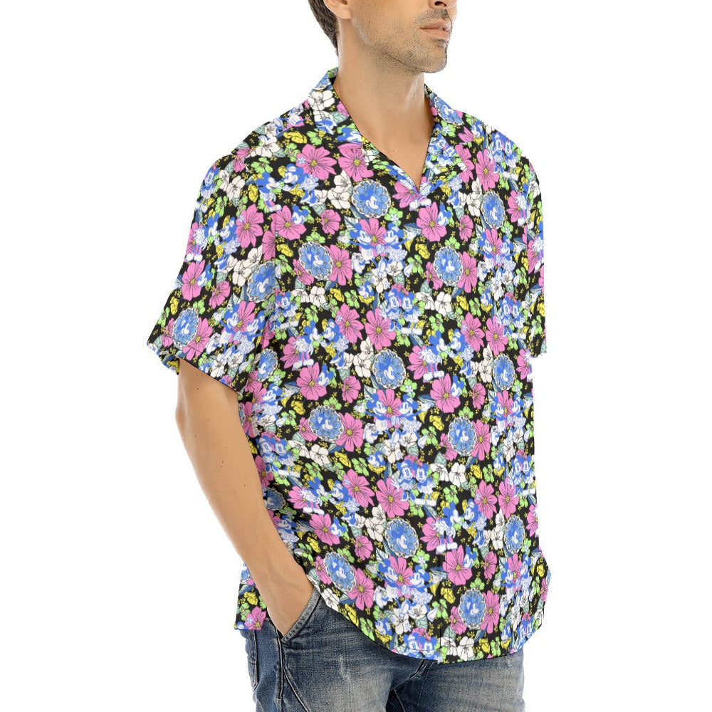 Garden Whimsy - Vintage Mouse Romance - Men's Hawaiian Button Up Shirt