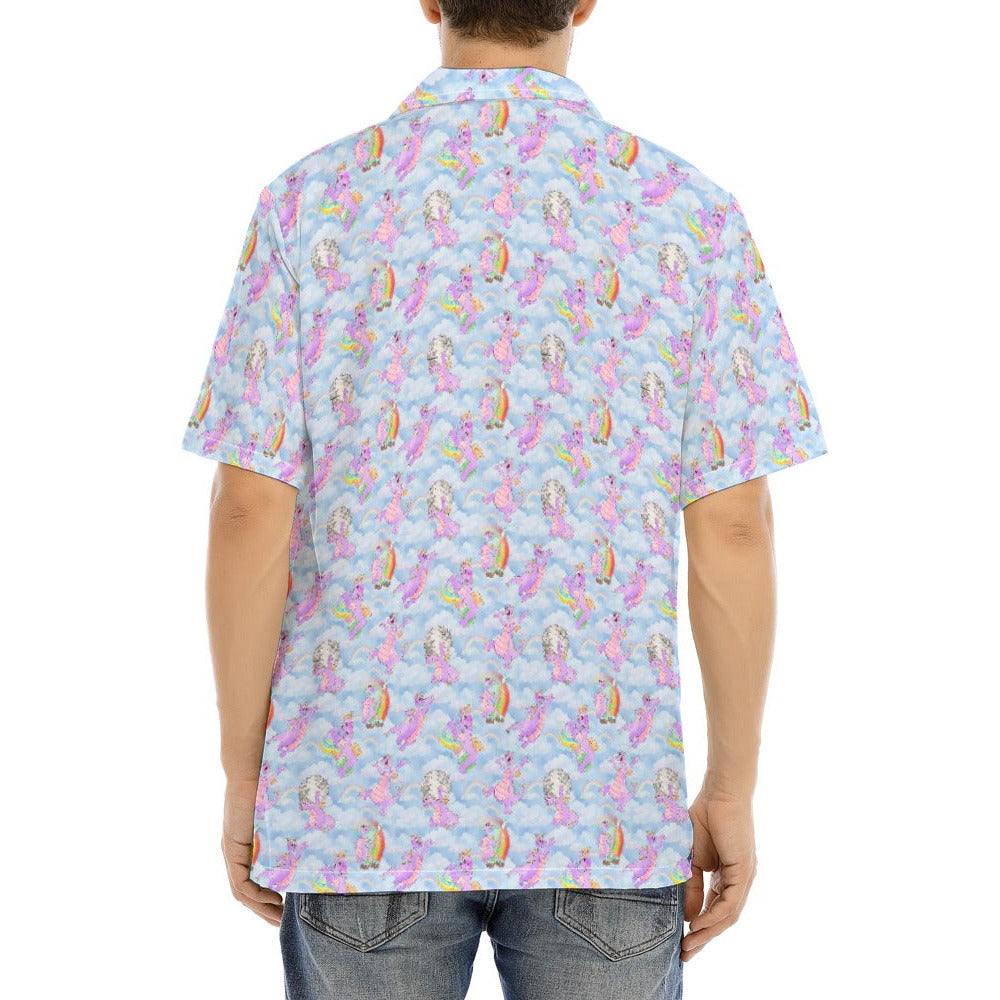 Imagine with Figment - Men's Hawaiian Button Up Shirt