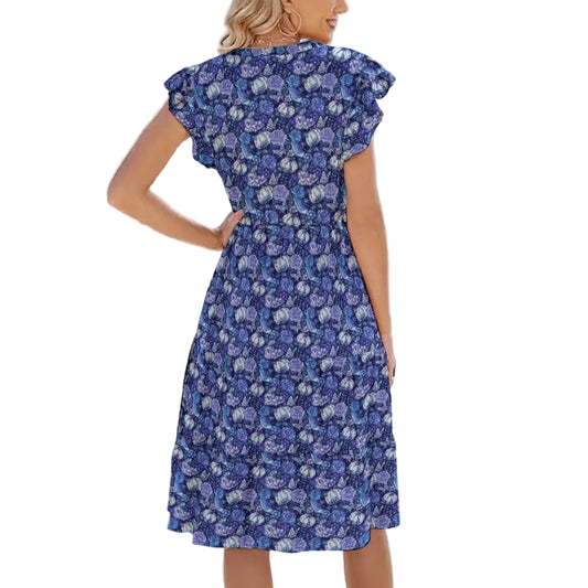 Fairytale Florals – Royal Ball - Women's Tiered Pocket Midi Dress