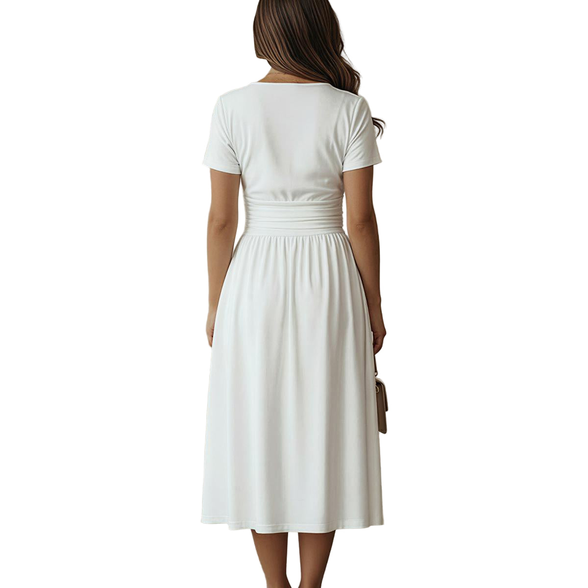 Pick Any Print from our Shop - Women's V-Neck Ruched Midi Dress