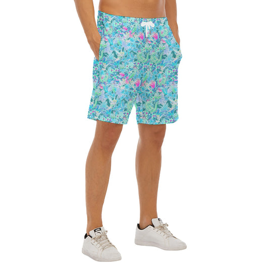 Bright Floral Flight - Neverland Adventure - Men’s Pocket Beach Shorts