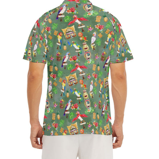 Orange Bird & Tiki Friends - Men's Polo Shirt