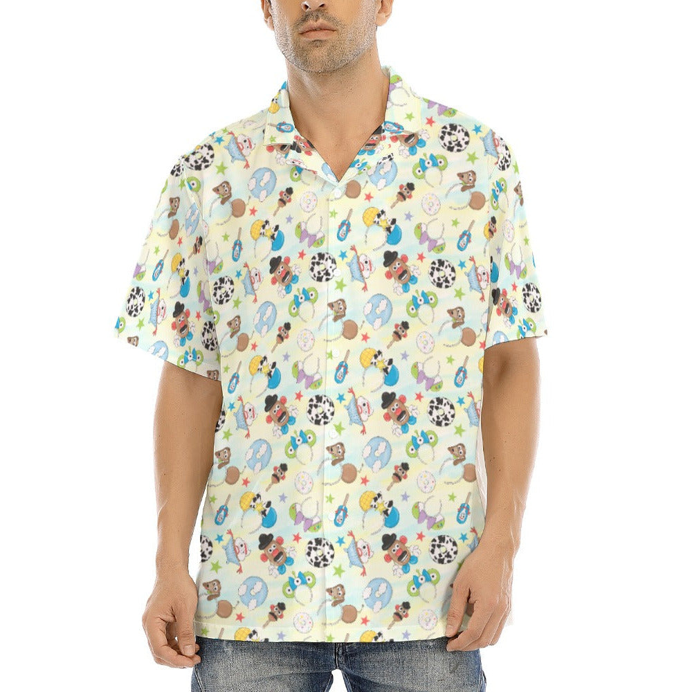 Playful Toy Style Icons - Men's Hawaiian Button Up Shirt