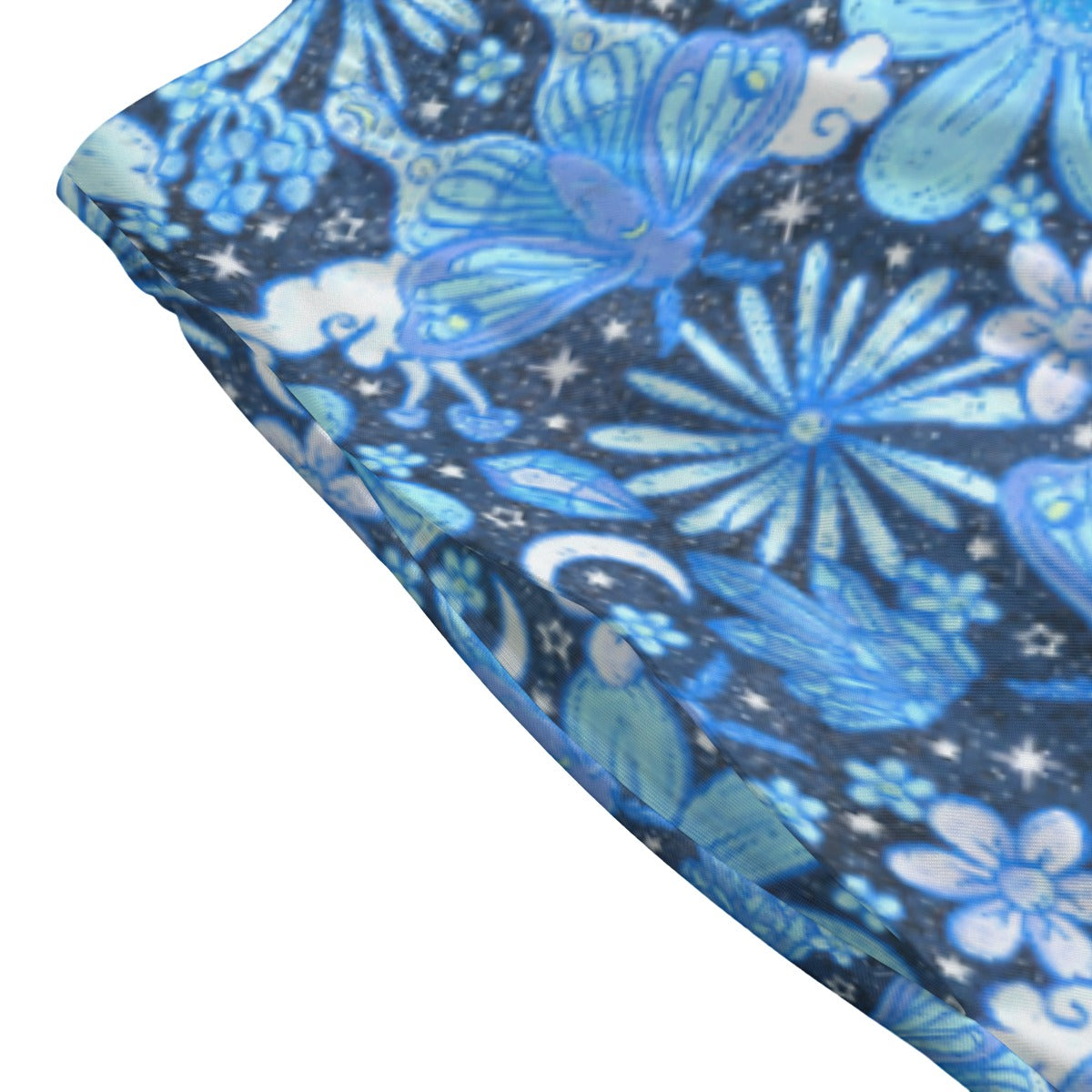 Blue Crystal Moths - Women's Pocket Midi Skirt