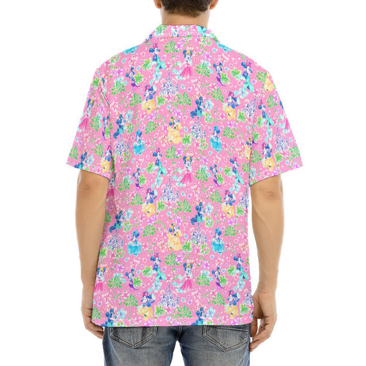 Princess Palm Party - Men's Hawaiian Button Up Shirt