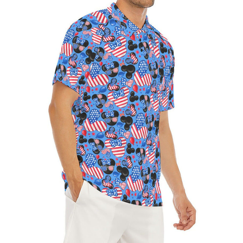Mouse Fourth of July Celebration - Men's Polo Shirt