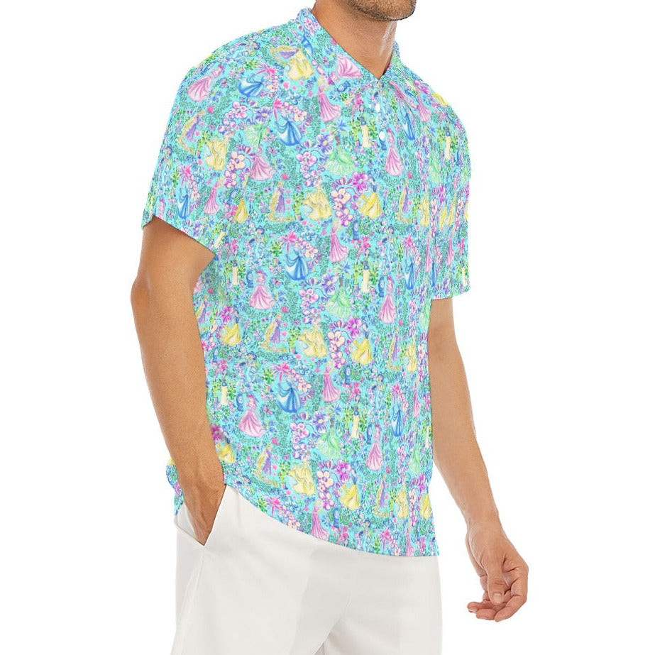 Bright Tropical Princess - Royal Garden Mashup - Men's Polo Shirt