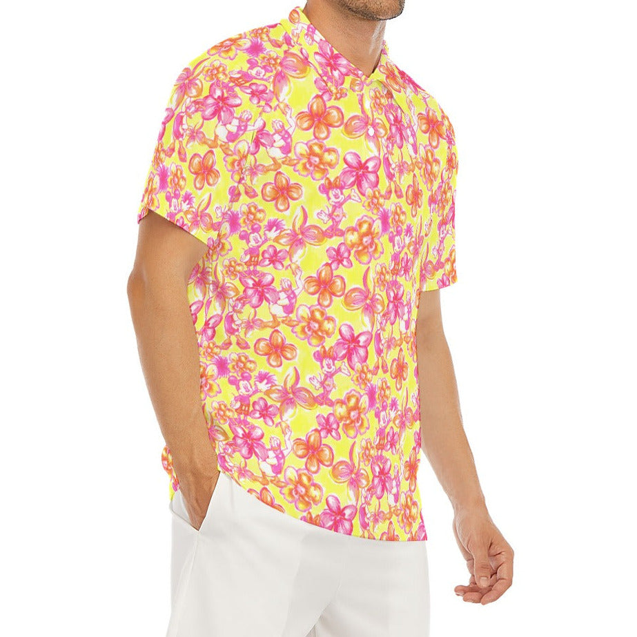 Neon Tropical Floral Friends - Men's Polo Shirt