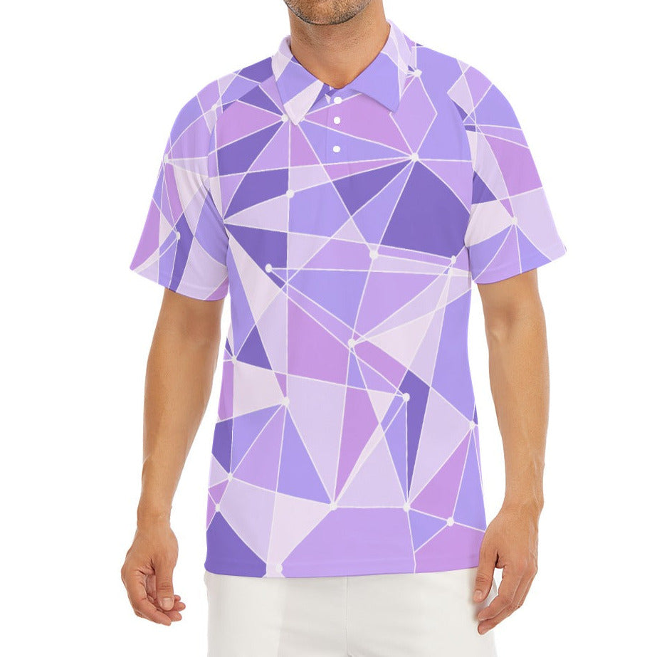 Geometric Purple Wall - Men's Polo Shirt