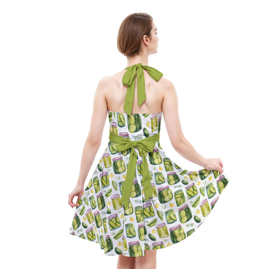 Perfect Pickle Jars - Women's Halter Vintage Pocket Dress