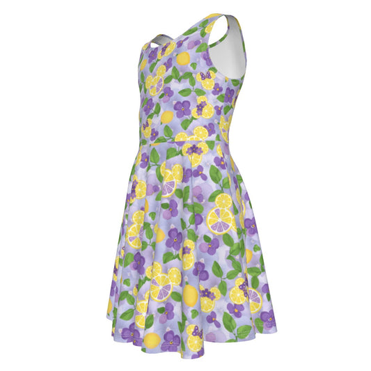 Vivacious Violet Lemonade - Kid's Sleeveless Skater Dress