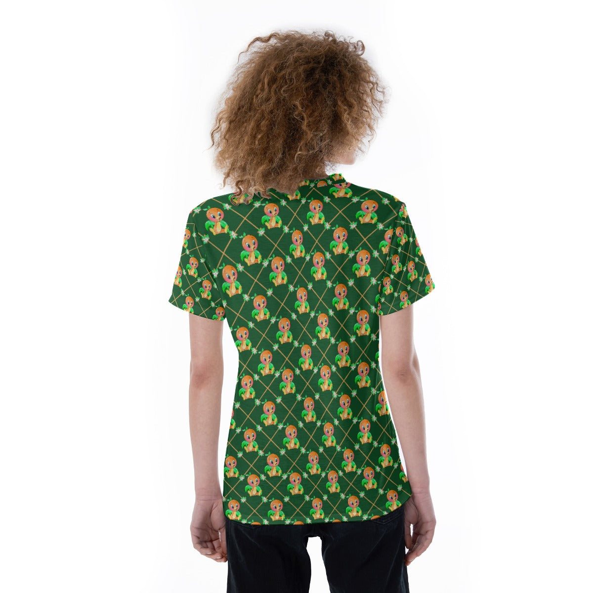 Geometric Citrus Delight - Women's Short Sleeve V-Neck T-Shirt