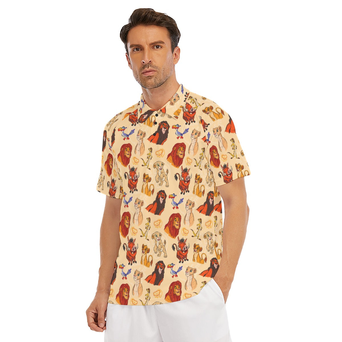 Sketched Savanna Friends - Men's Polo Shirt