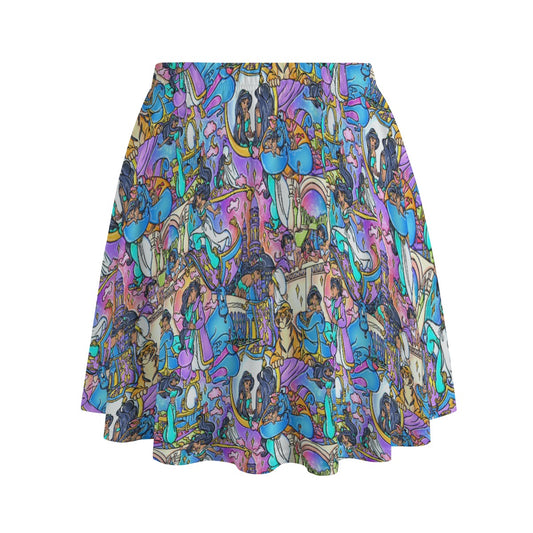 Magic Carpet Storybook Scenes - Women's Pocket Skater Skirt