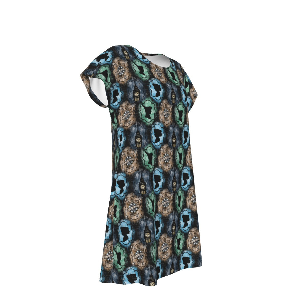 Starry Flight Silhouettes - Women's T-Shirt Dress