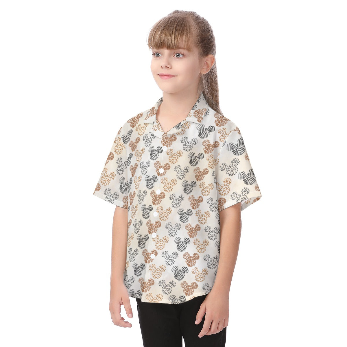 Safari Mouse Ears - Kid's Hawaiian Button Up Shirt