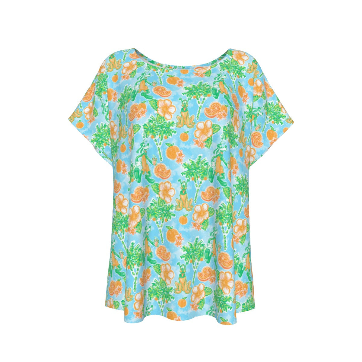 Neon Tangerine Island Palsluto - Women’s Relaxed Fit Scoop Tee