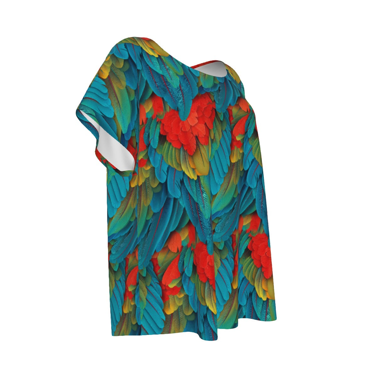 Animal Print - Macaw Parrot - Women’s Relaxed Fit Scoop Tee