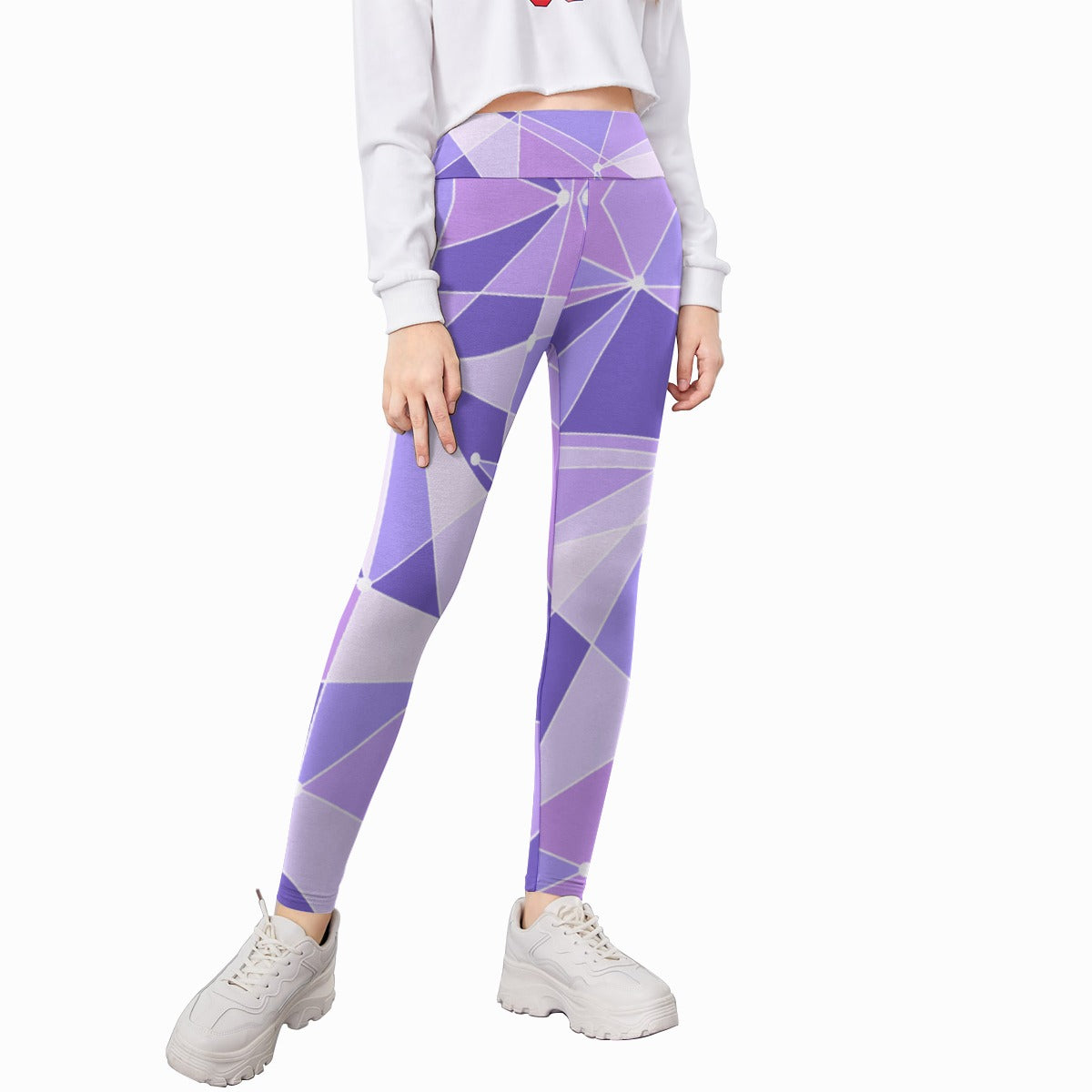 Geometric Purple Wall - Kid's Leggings